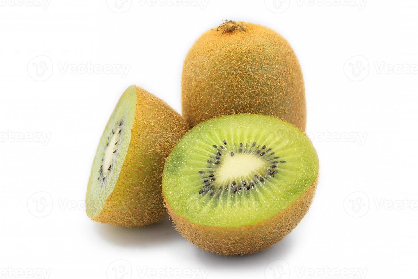 Kiwi fruit isolated on white background, macro photo