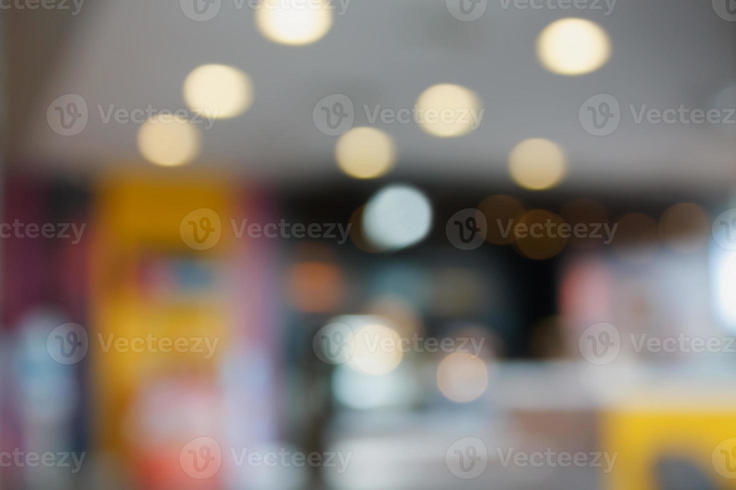 cafe blur background with bokeh light photo