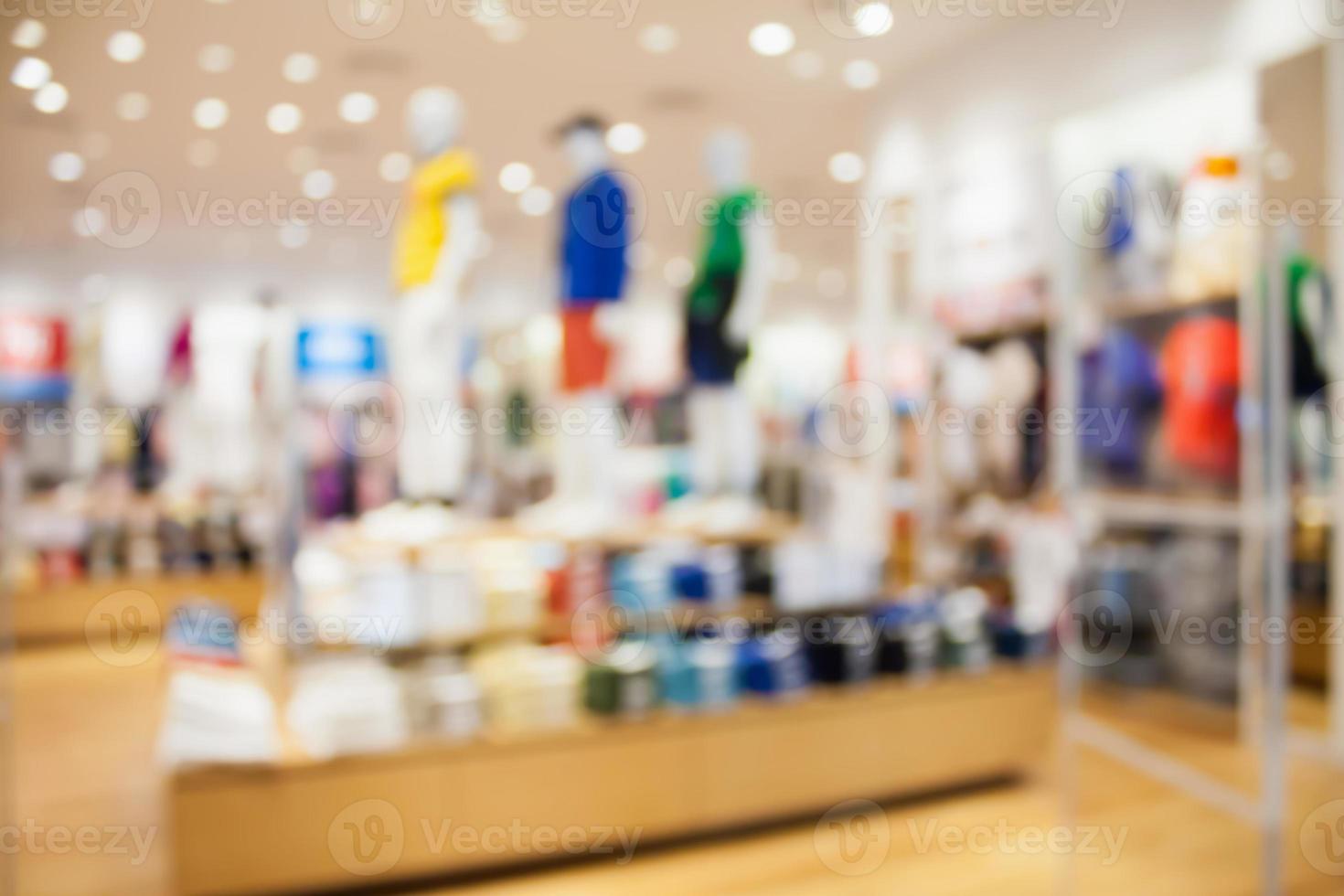 clothing store interior blurred background photo