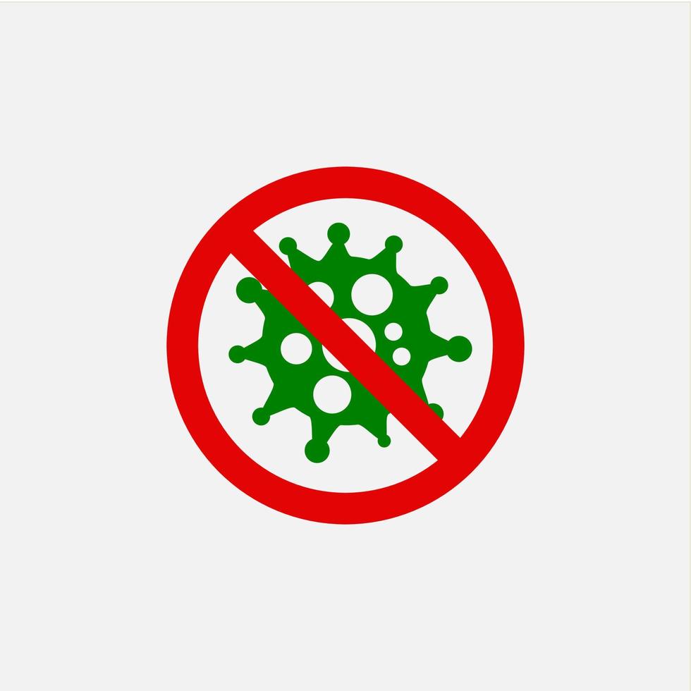 detener el diseño del vector del icono del virus de la corona