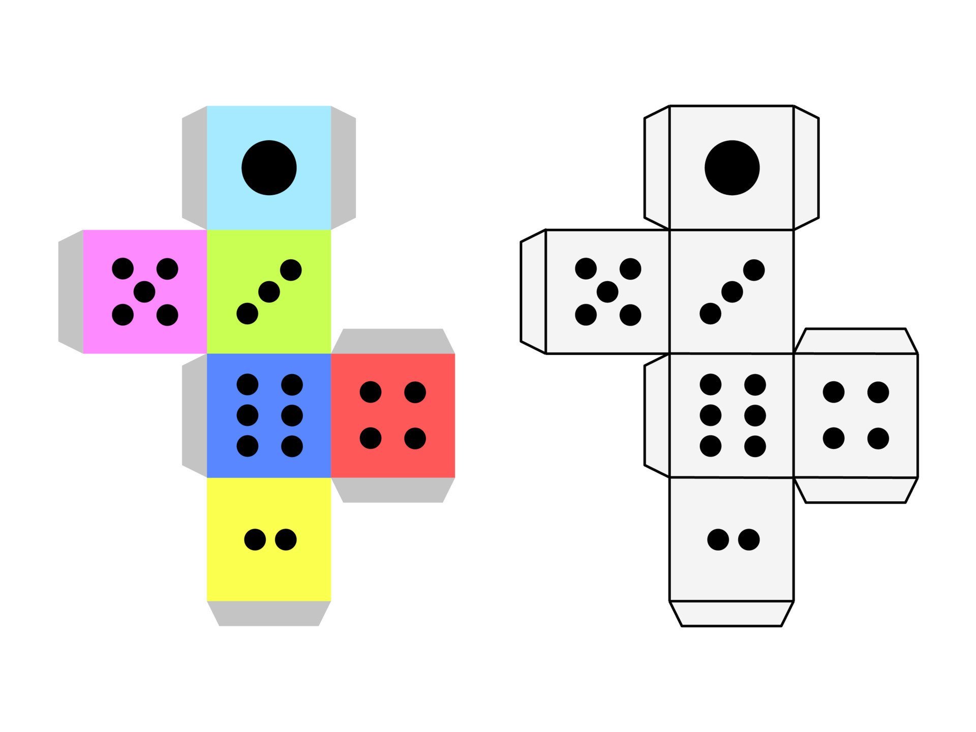 Cube Dice Template Vector Design for Paper Cut 7200077 Vector Art at