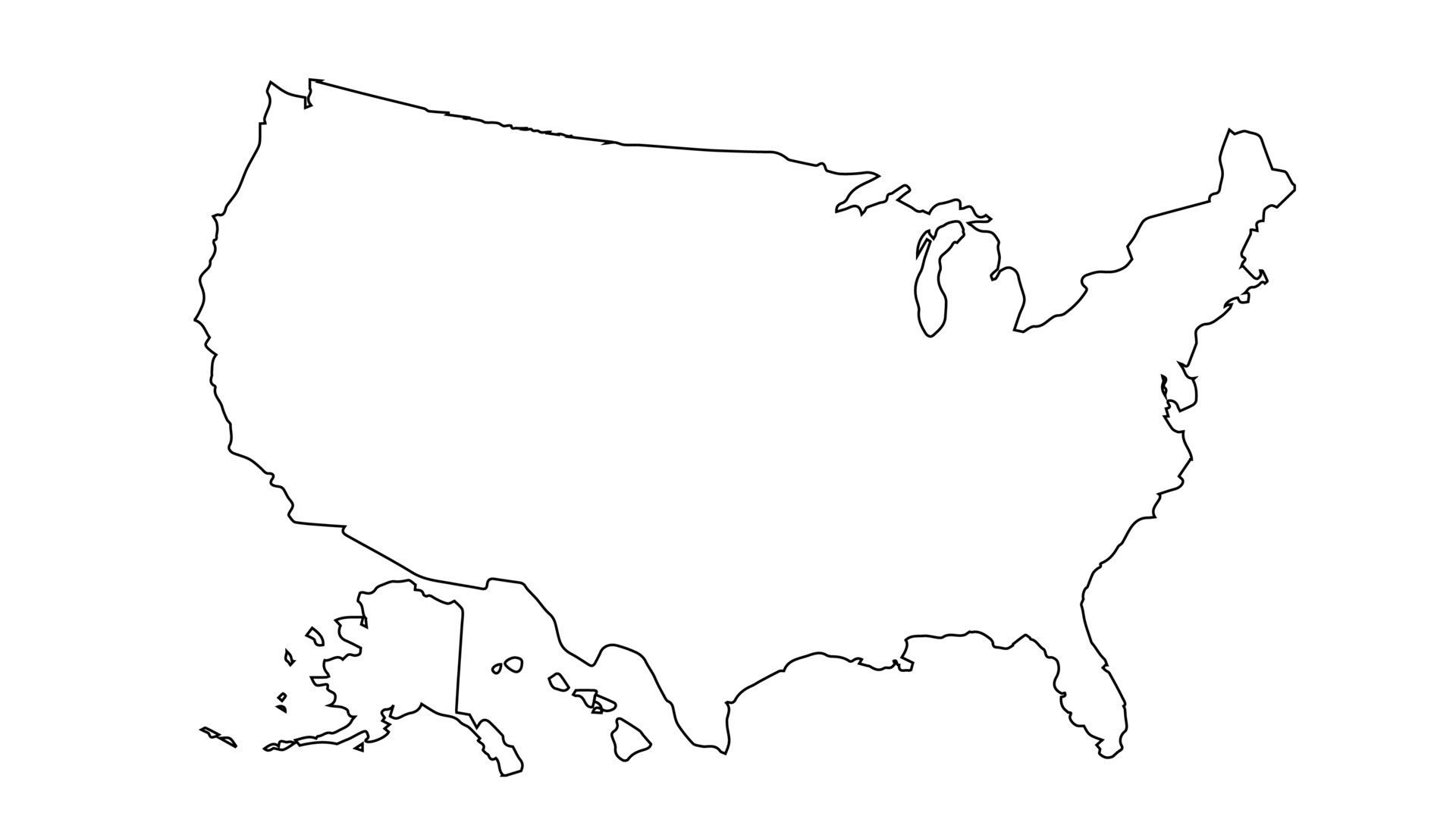 mapa de america icono de vectores - America Map Icon Usa Silhouette Map All States Vector