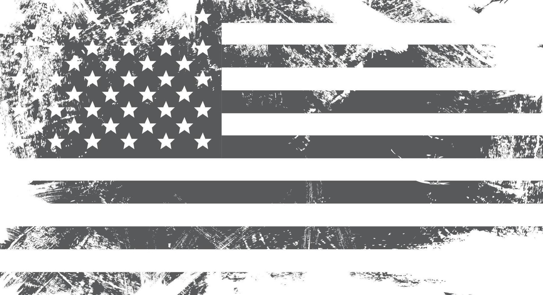 Vector Black and White USA Flag. American Flag Symbol.Icon For Website Or Mobile App