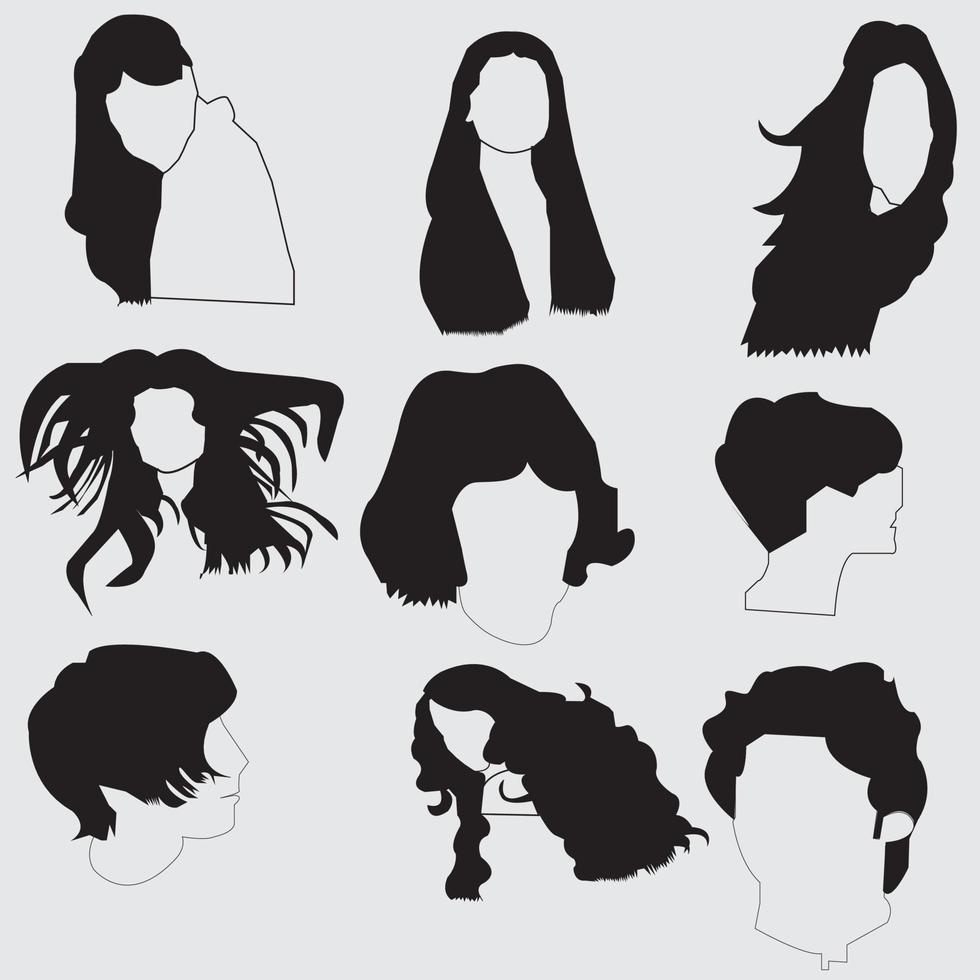 ilustrador de artes, diseño de artes del cabello vector