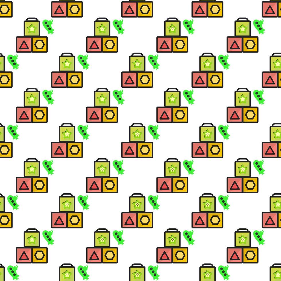 Seamless Kids doodle playing fabric repeat pattern design art collection illustration background pro download vector