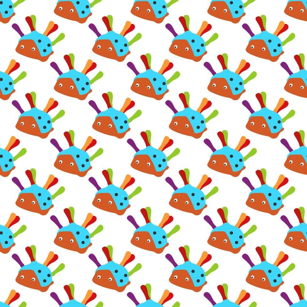 Seamless happy Kids doodle playing fabric repeat pattern design art collection illustration pro download vector