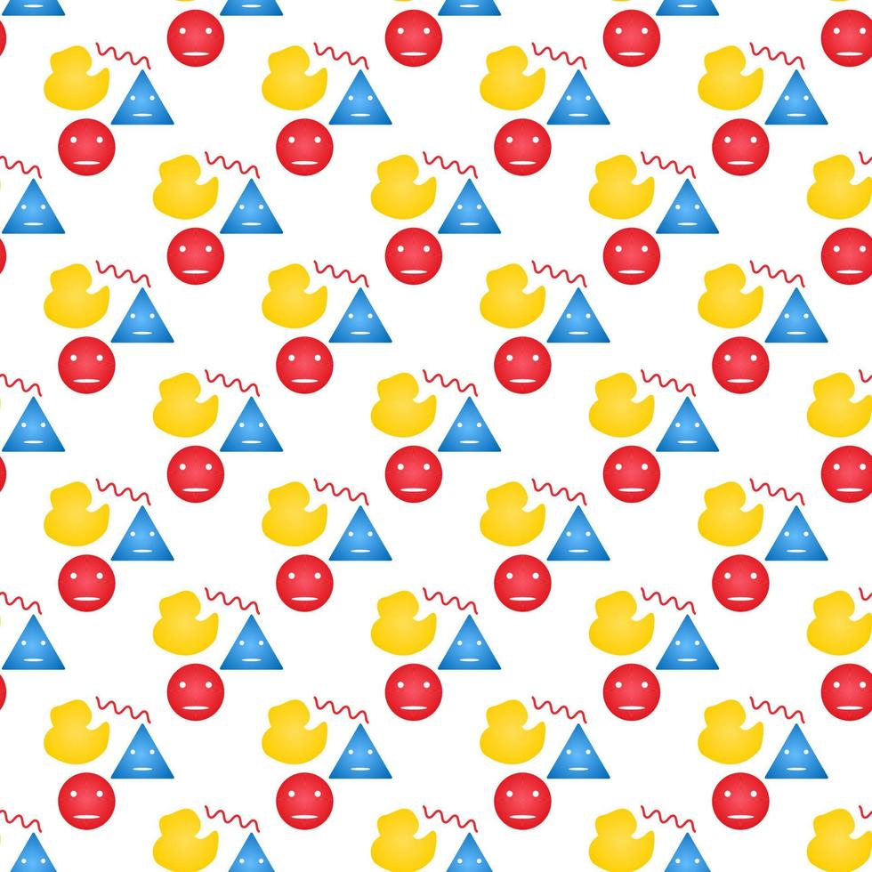 Seamless happy baby doodle playing fabric pattern design art collection illustration vector
