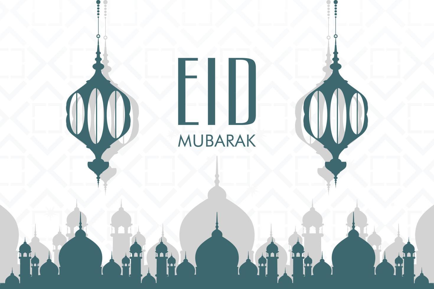 banner de ilustración de vector de eid mubarak y publicación en redes sociales