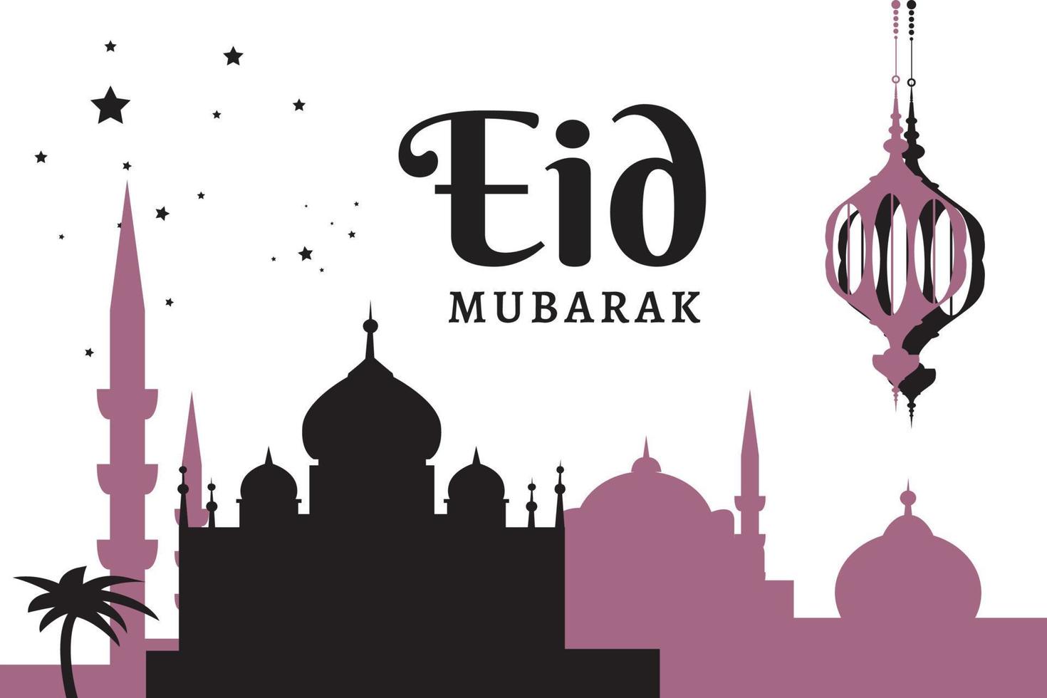 banner de ilustración de vector de eid mubarak y publicación en redes sociales