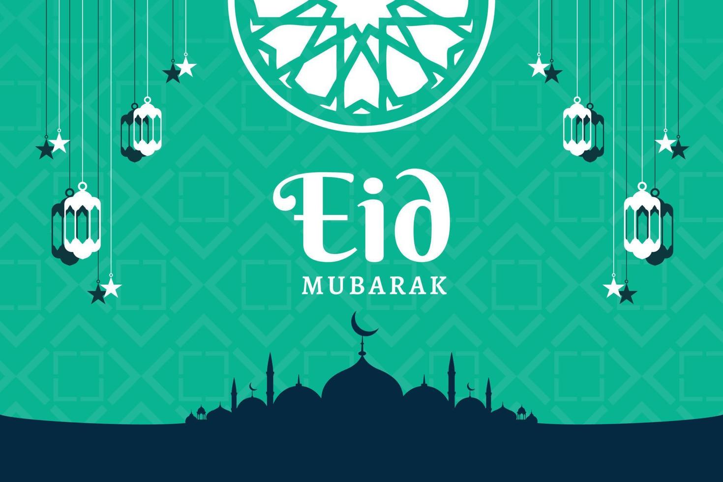 Eid Mubarak Vector Illustration Banner and Social Media Post