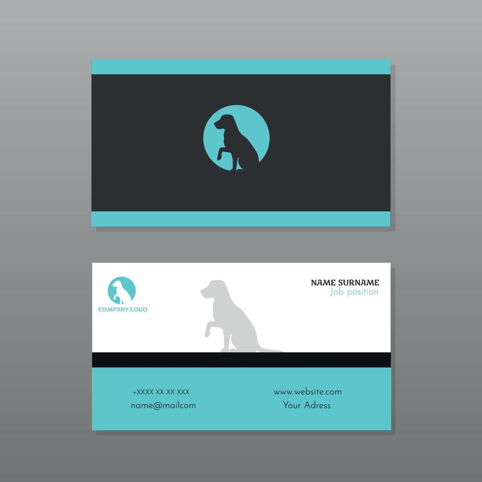 Veterinary business card with dog design vector