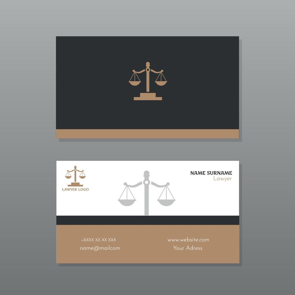 Lawyer business card in sober colors vector