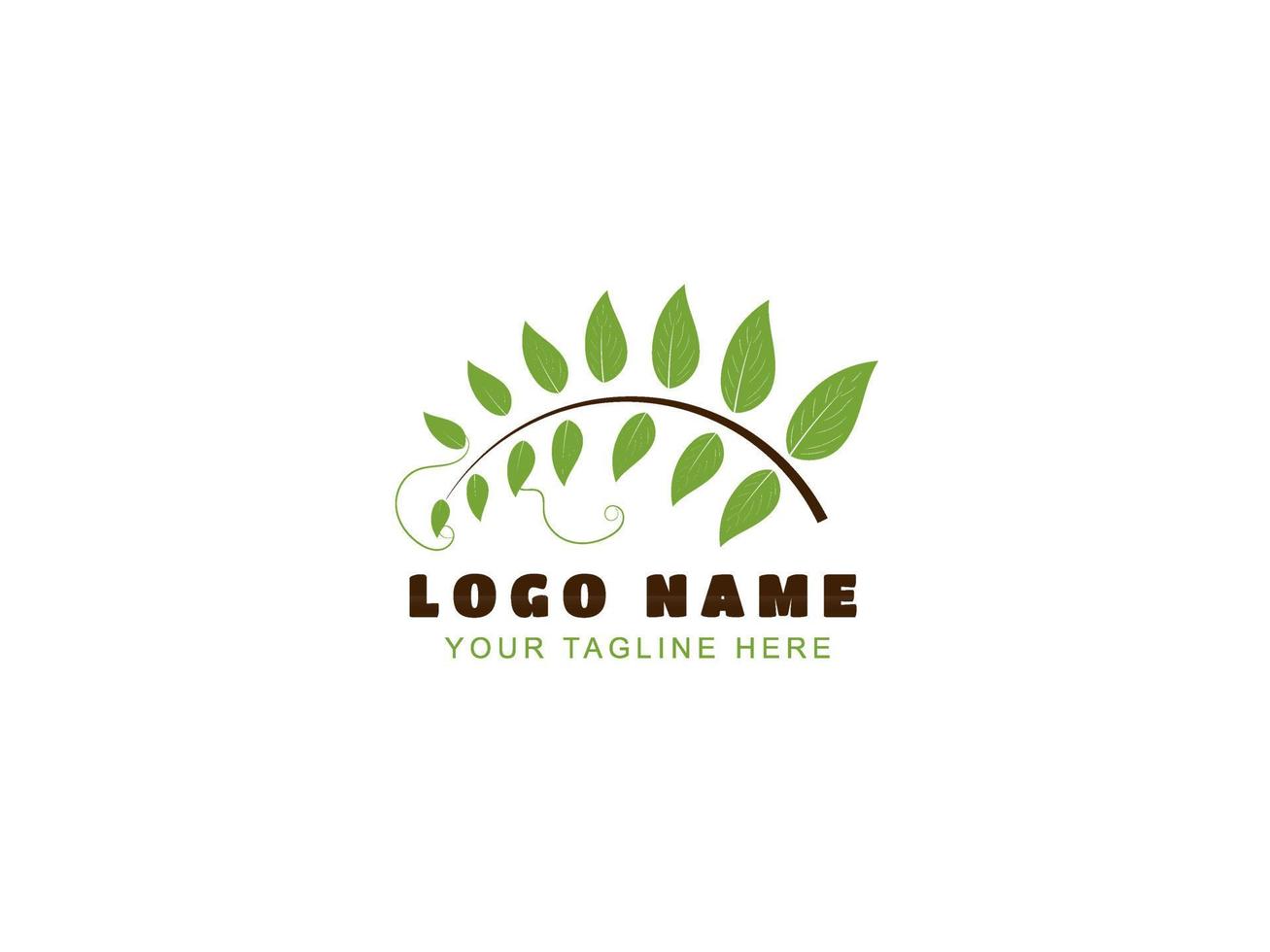 nature logo with leaf shape. vector