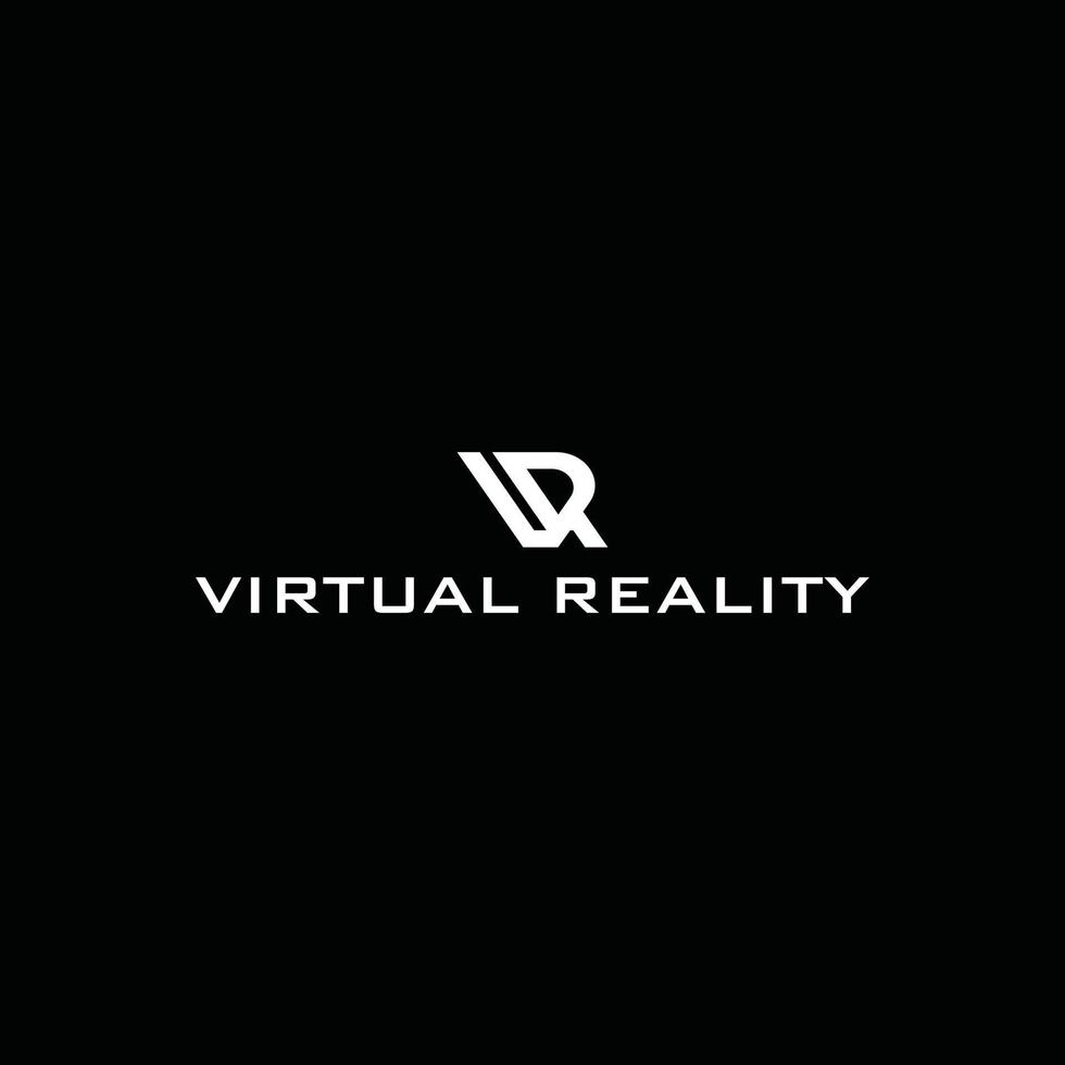 Abstract initial letter VR logo for virtual business logo design vector