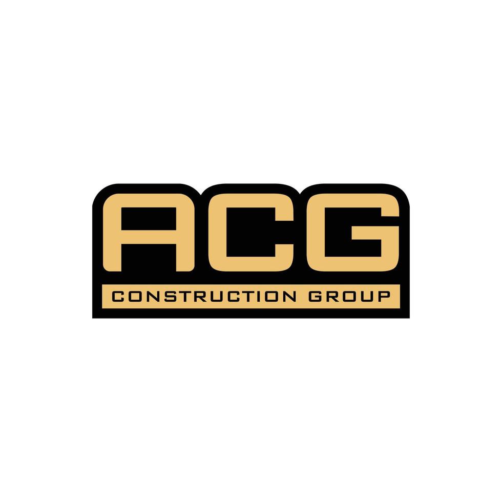 letra inicial acg en color dorado aplicada para negocios de construcción, propiedad, bienes raíces y otros vector