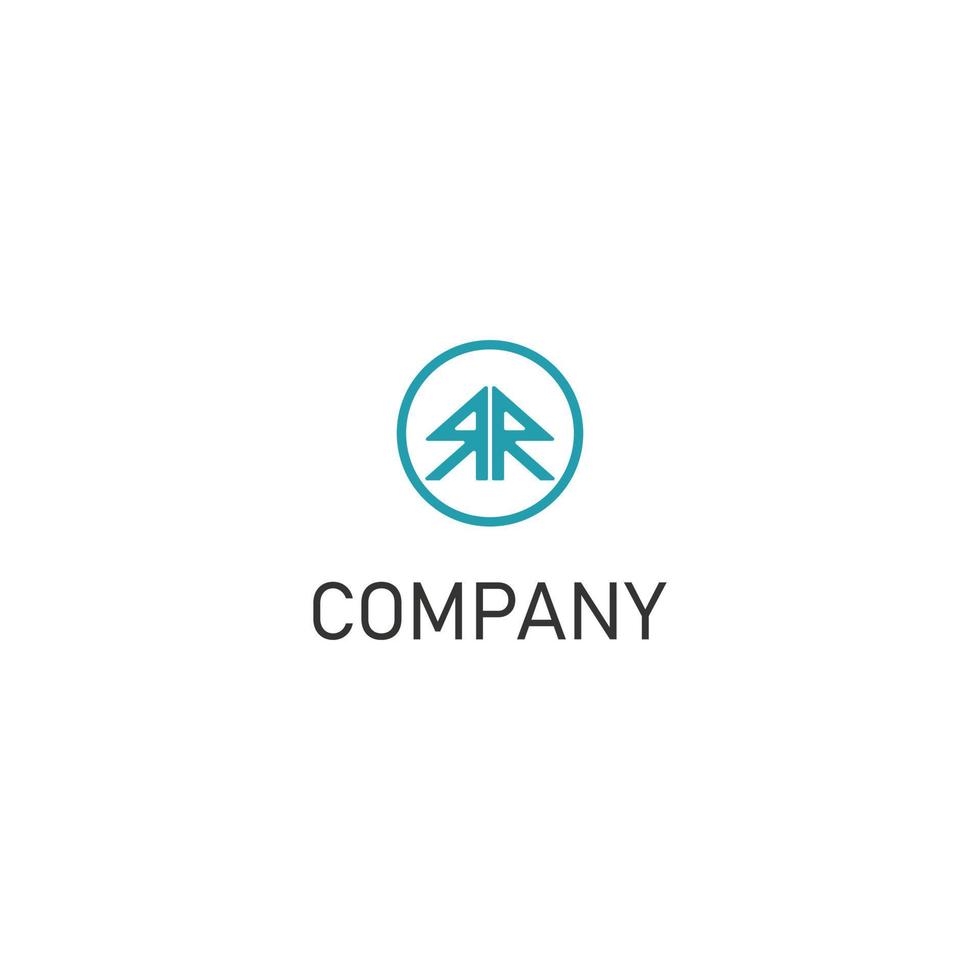 Abstract initial double R logo in blue cyan color and in the middle circle color applied for accounting and financial business logo design inspiration vector