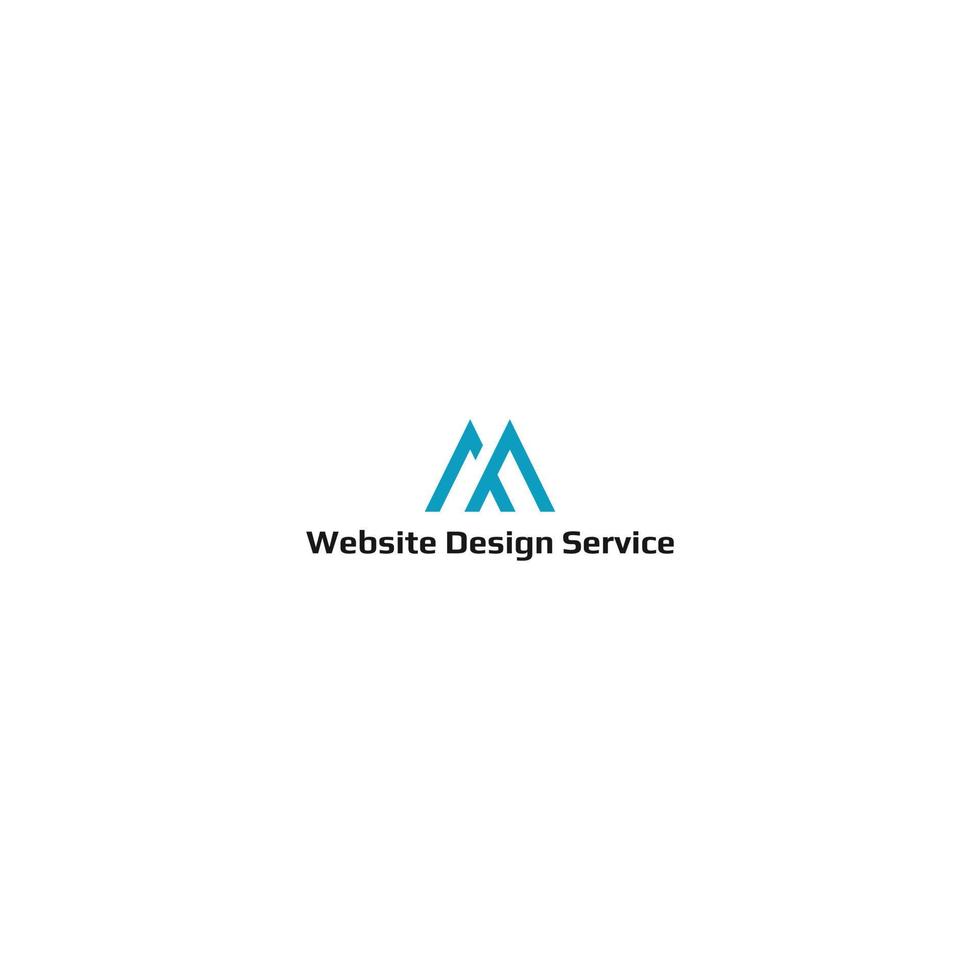 website design service logo, which is inspired from an abstract letter m and f in the form of the blue letter m or w that also suitable for brands or companies with the initial name MF or FM vector