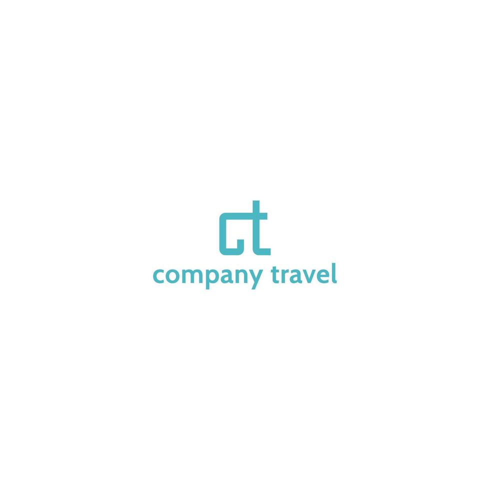 logo design inspiration for travel planner business company that inspired from abstract letter c and t in blue cyan color also suitable for the brands or company that have initial name CT or TC vector