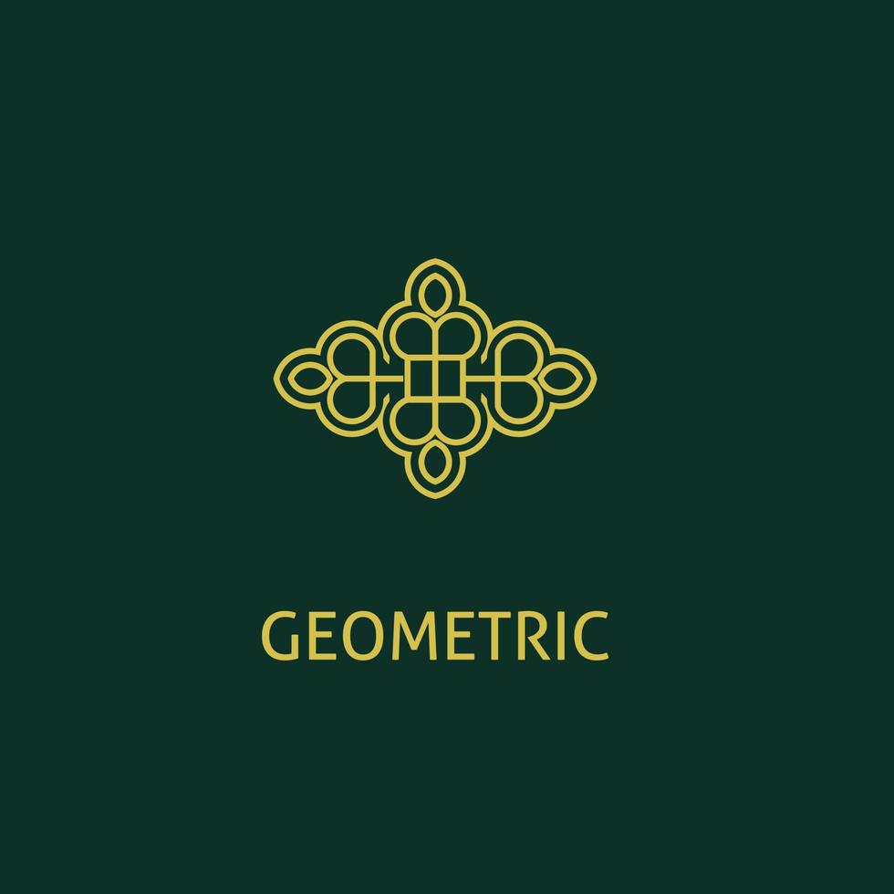 Luxury design abstract geometric logo template in trendy linear style. Vector illustration.