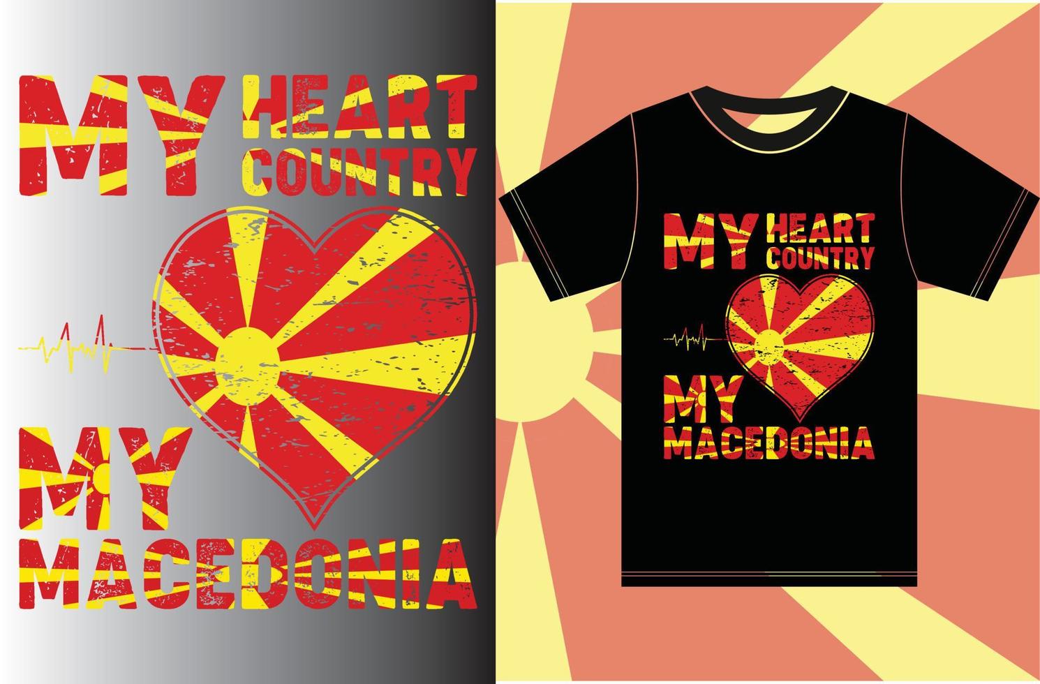 mi corazón, mi país, mi macedonia. vector