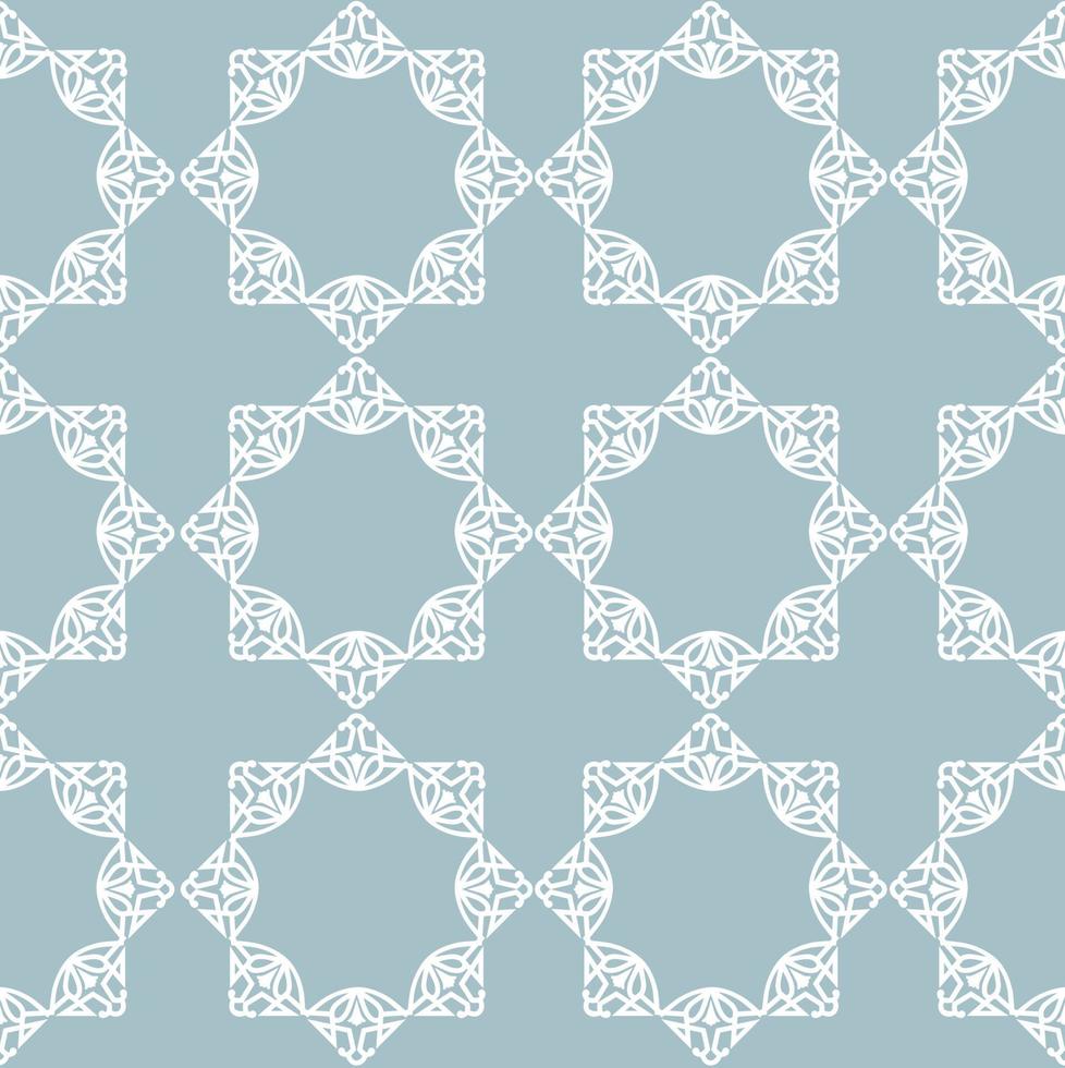 Abstract seamless pattern. Mosaic floral diagonal tile ornamental background. Muslim line ornament in arab orient style vector