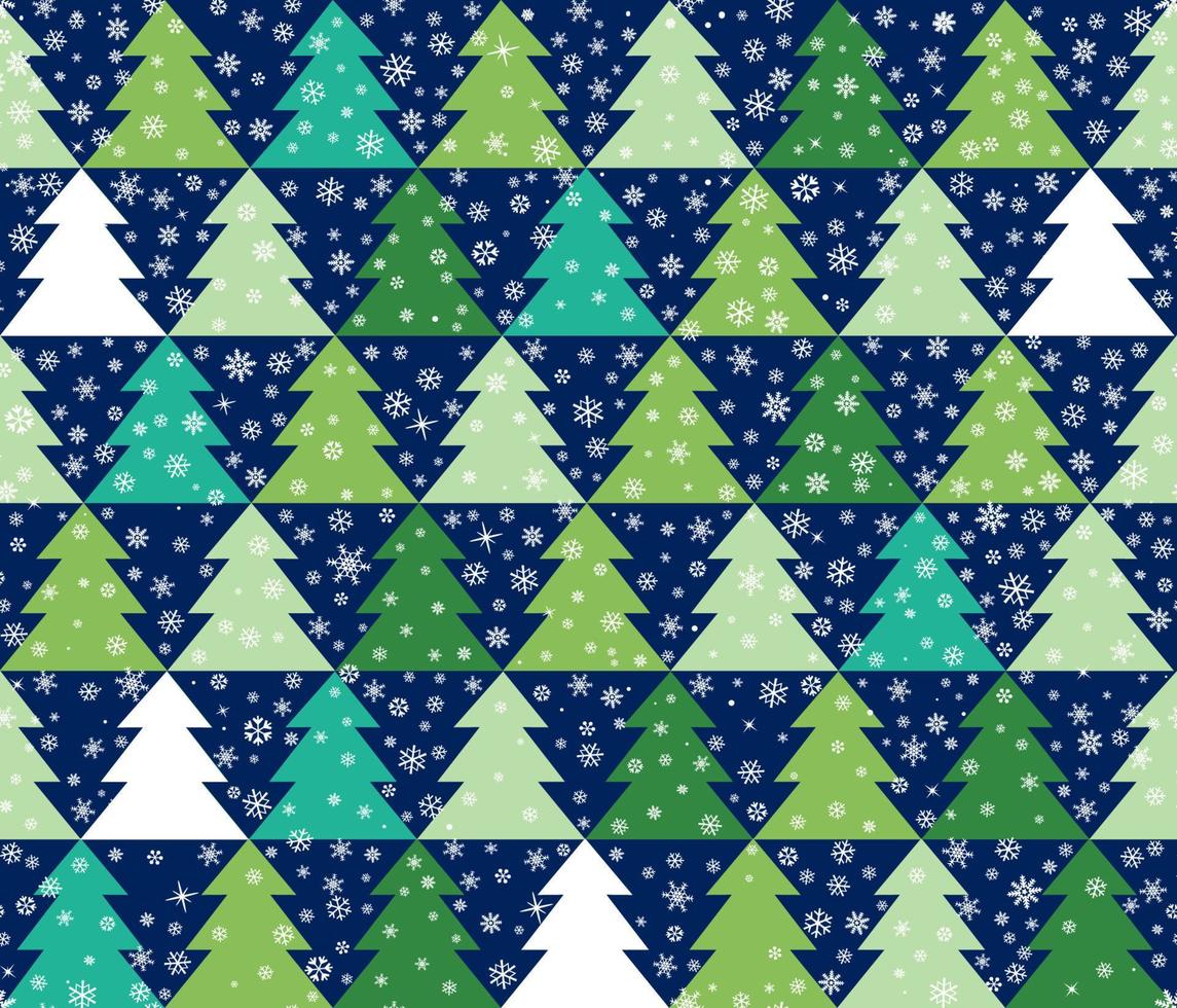 Christmas Icon Seamless Pattern with New Year Tree. Happy Winter Holiday Wallpaper with Nature Decor elements. Fir Tree branch  geometrical tiled background design vector