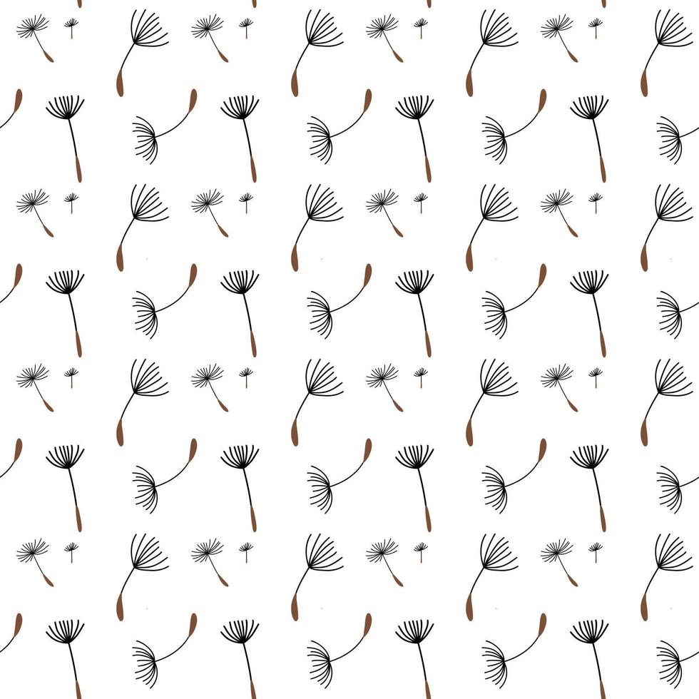 Seamless pattern of dandelions on white background vector