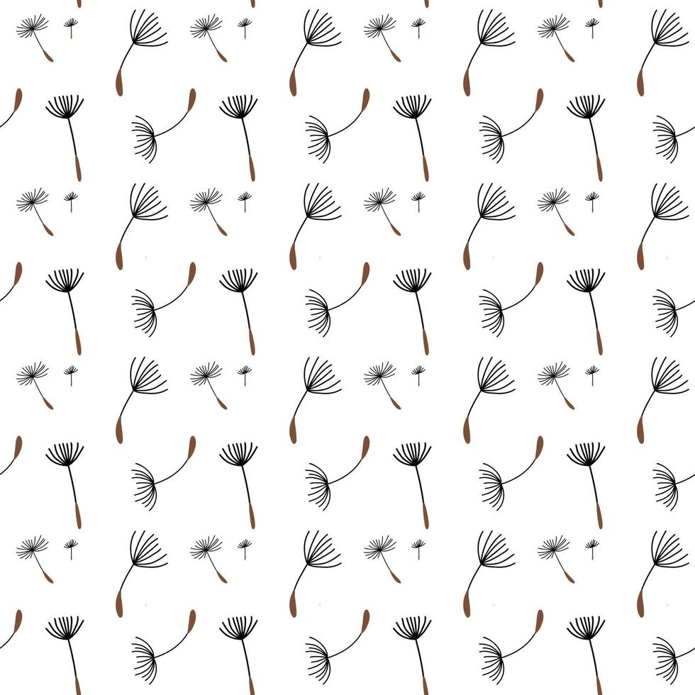 Seamless pattern of dandelions on white background vector