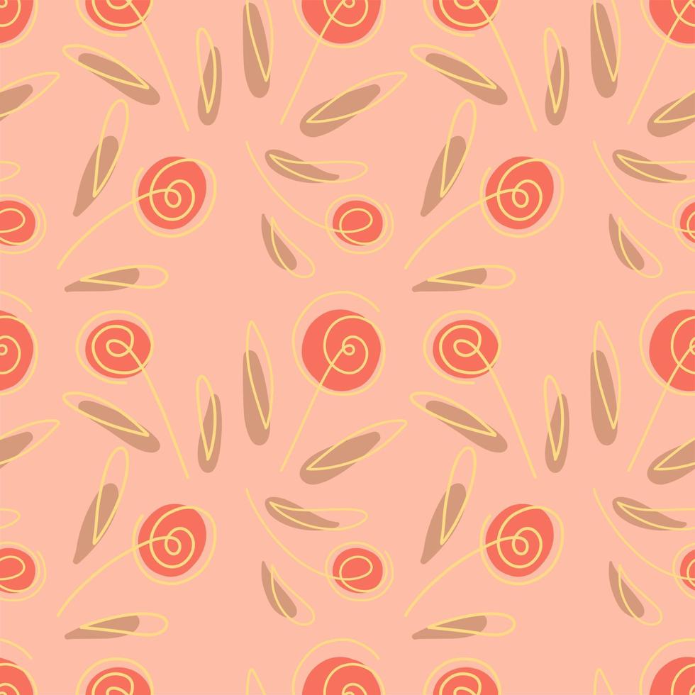 Seamless pattern with roses in nude tones vector