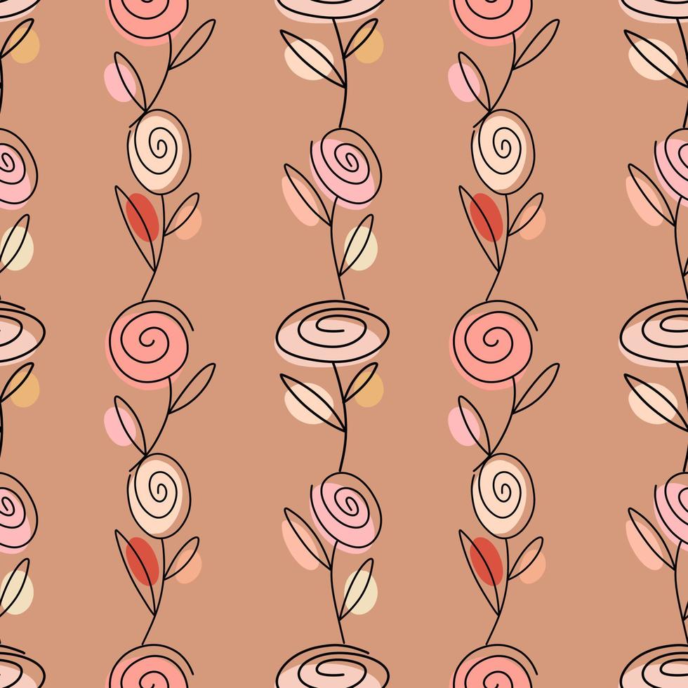 delicado patrón con rosas en tonos nude vector