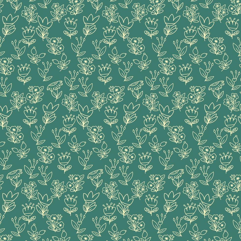 Flat Flowers Background Pattern vector