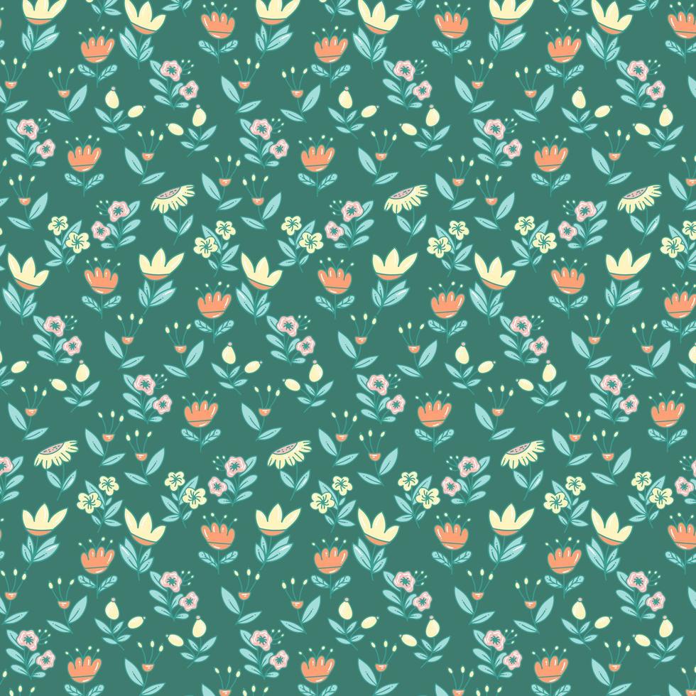 Flat Flowers Background Pattern vector