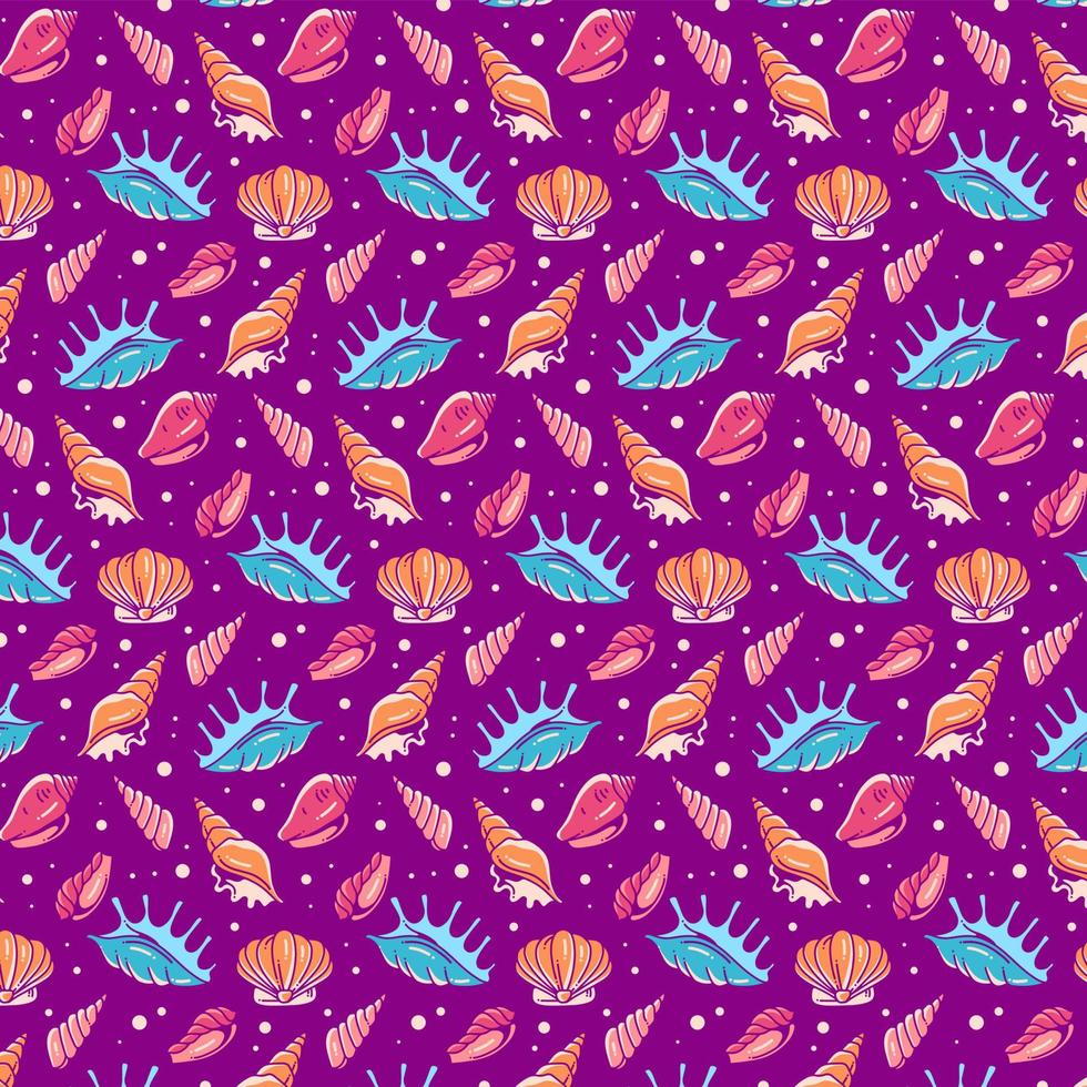 Sea Shells Pattern Background vector