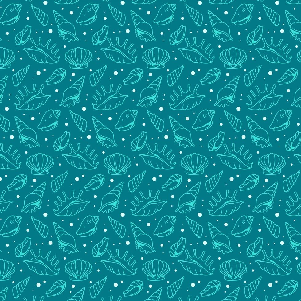 Fondo de patrón de conchas de mar vector