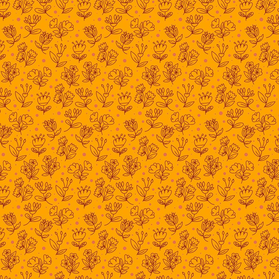 Yellow FLowers Pattern Background vector