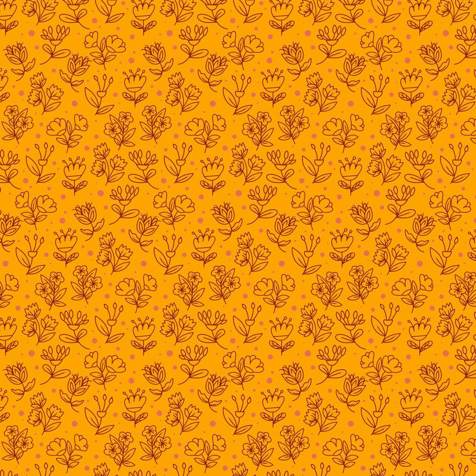 Yellow FLowers Pattern Background vector