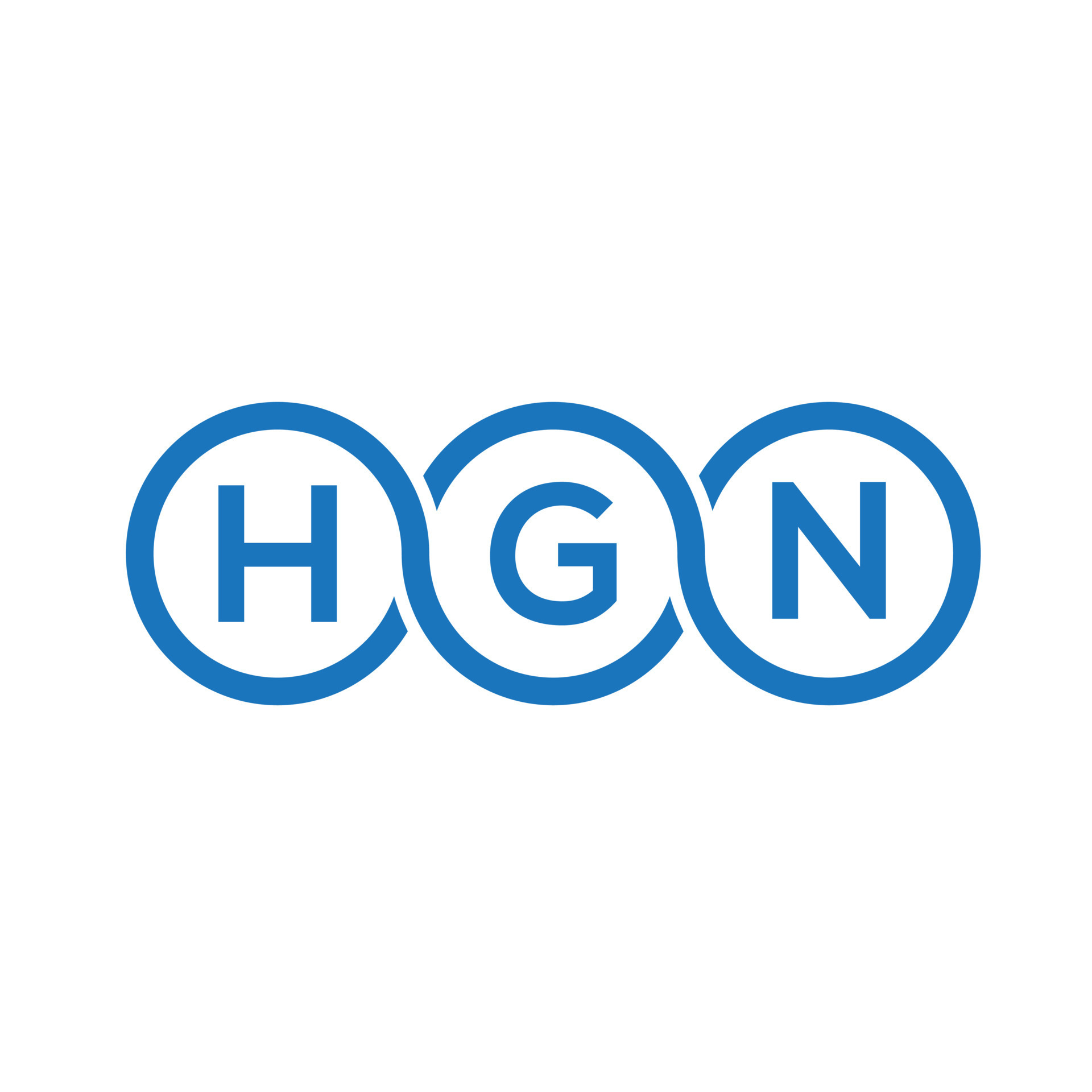 HGN letter logo design on white background. HGN creative initials ...