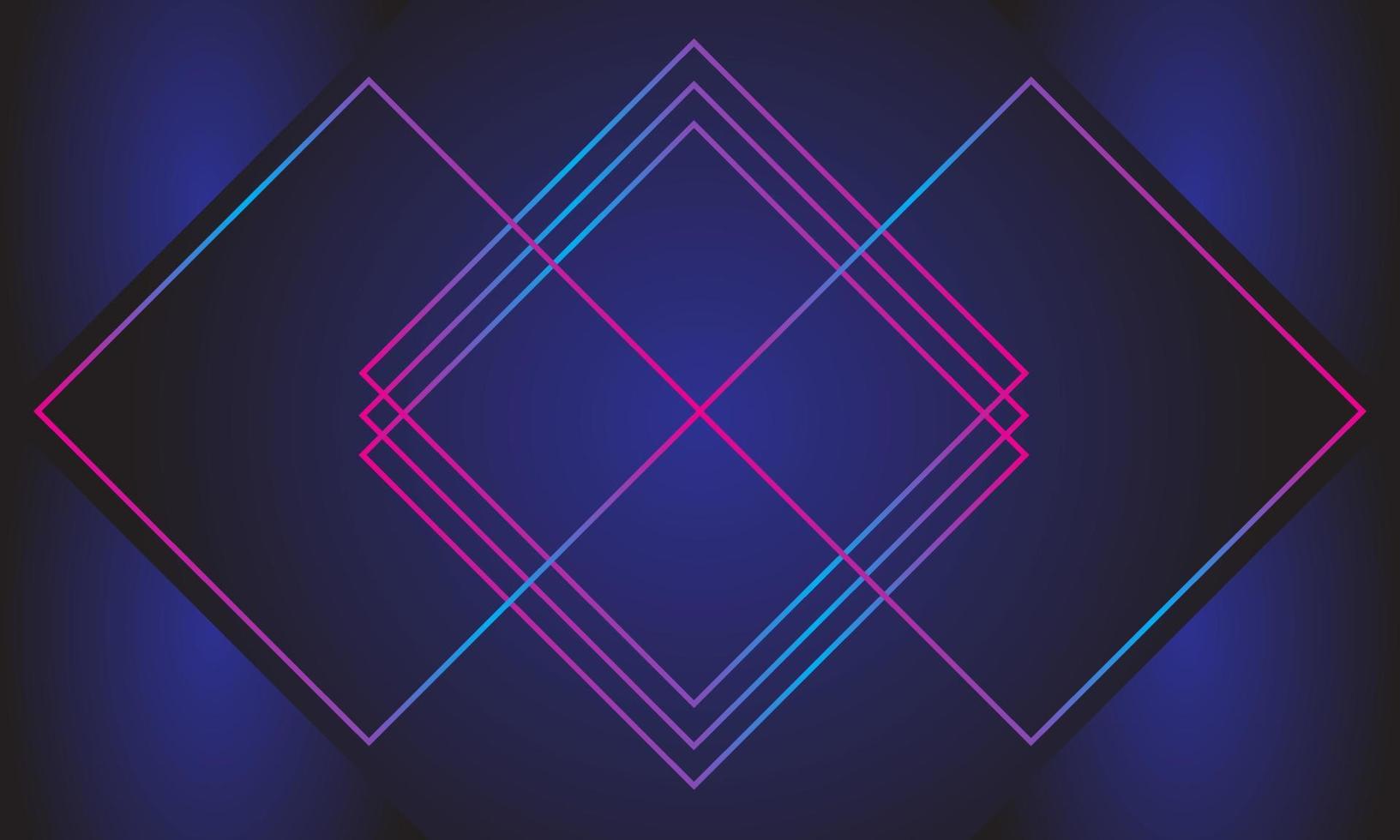 Neon light abstract lines on dark blue background vector
