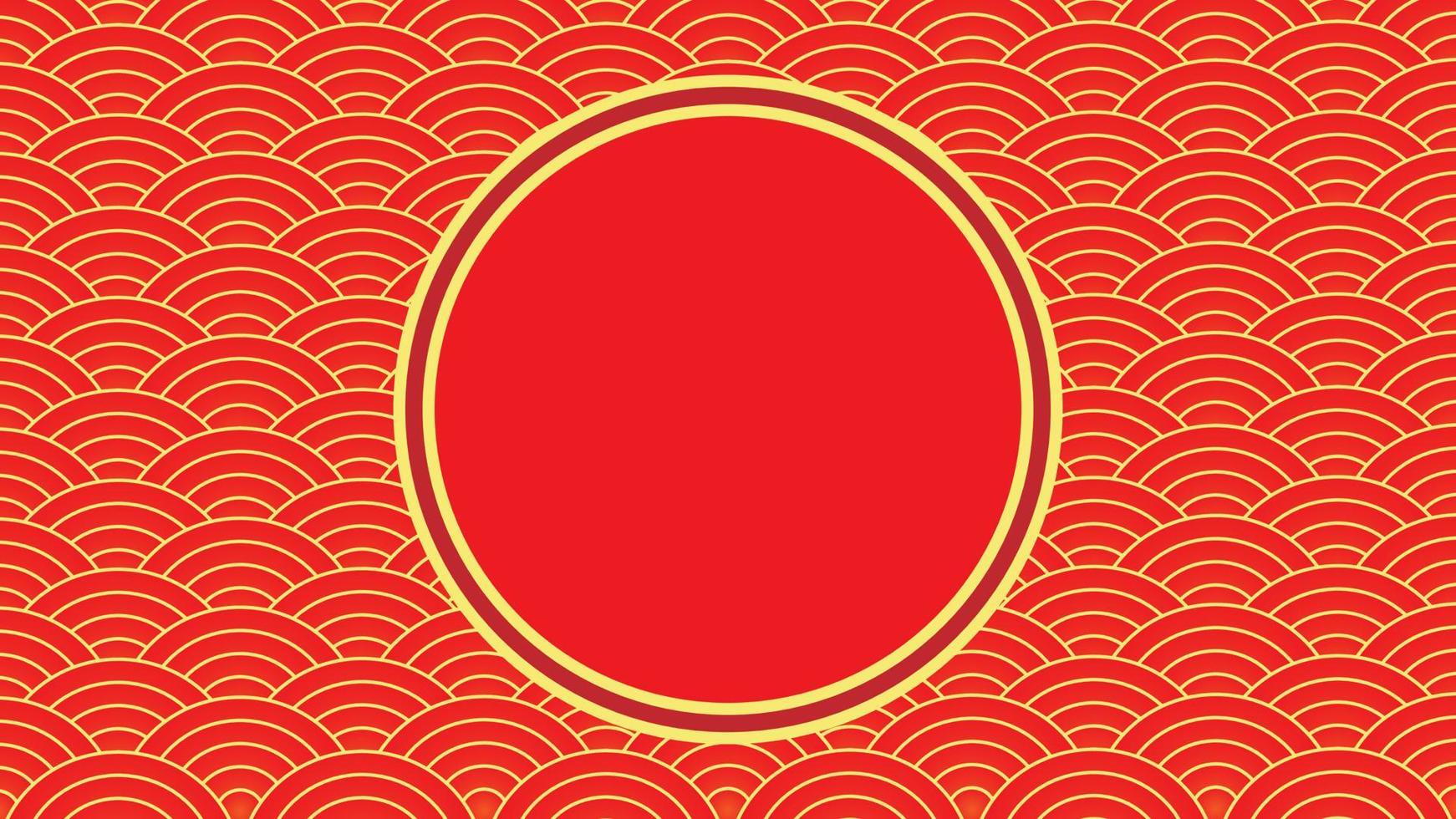 Retro style red wave background wrapped in abstract circle design vector