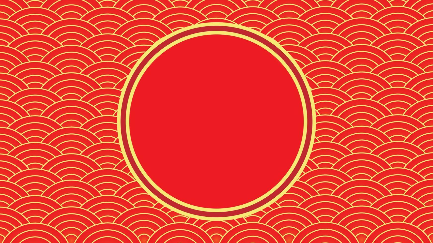 Retro style red wave background wrapped in abstract circle design vector