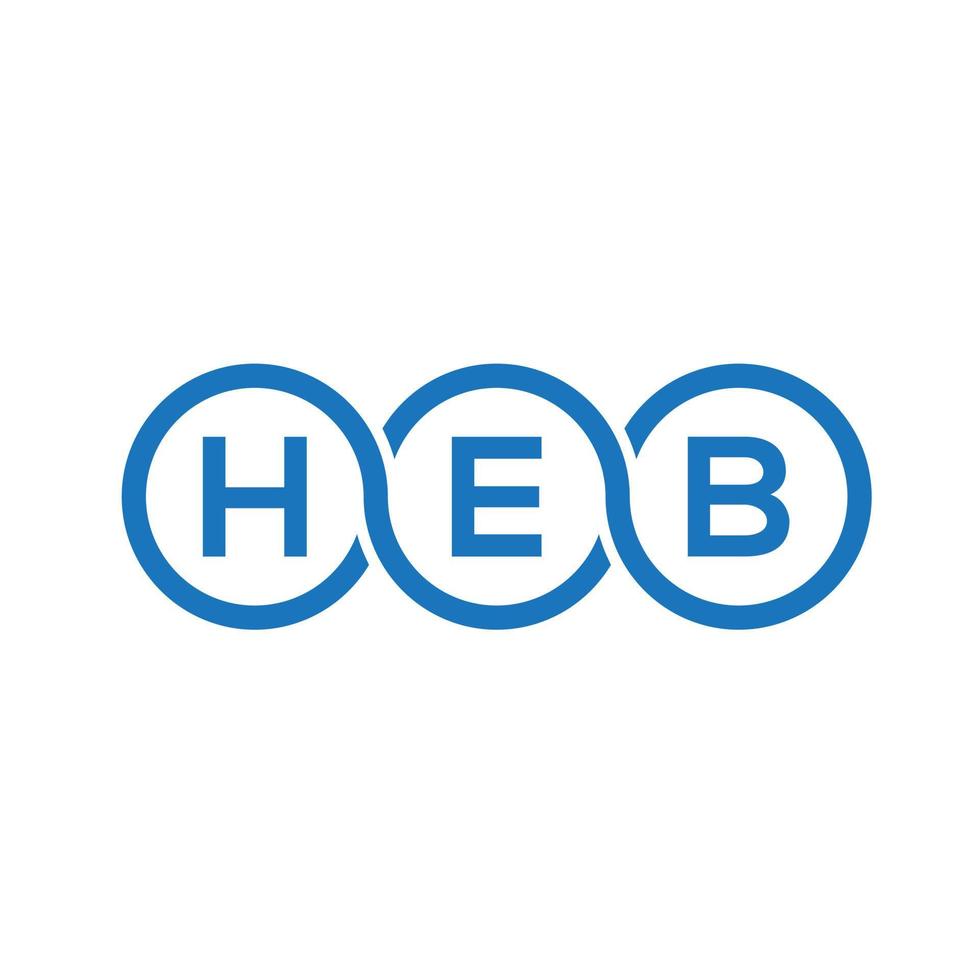 diseño de logotipo de letra heb sobre fondo blanco. concepto de logotipo de letra de iniciales creativas heb. diseño de letras heb. vector