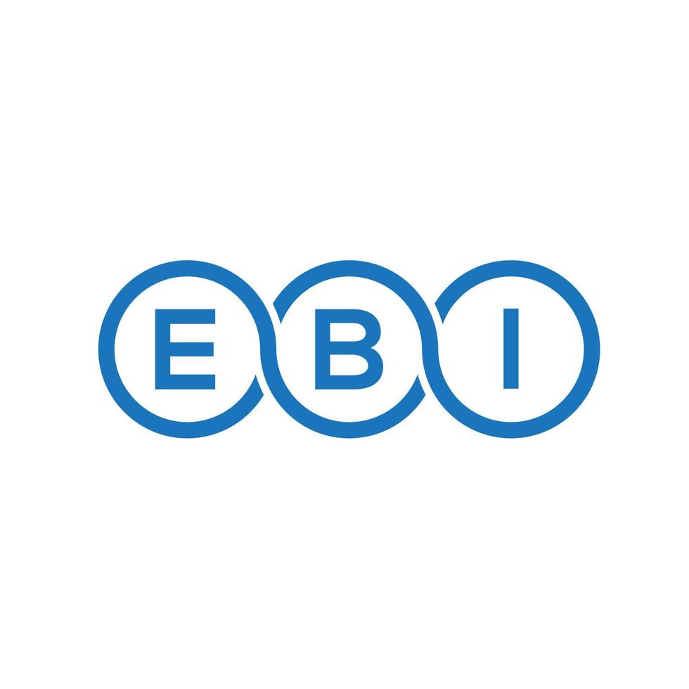 diseño de logotipo de letra ebi sobre fondo negro.concepto de logotipo de letra inicial creativa ebi.diseño de letra vectorial ebi. vector