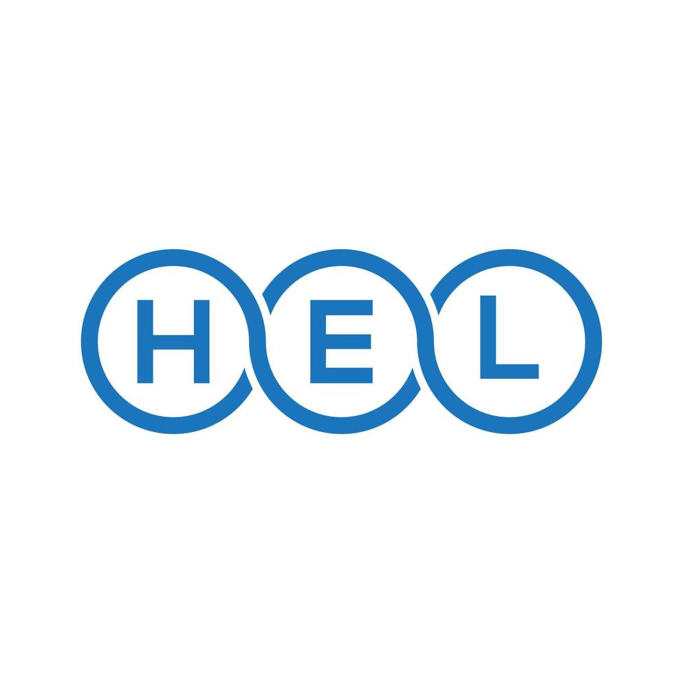 diseño de logotipo de letra hel sobre fondo blanco. concepto de logotipo de letra inicial creativa hel. diseño de letras hela. vector