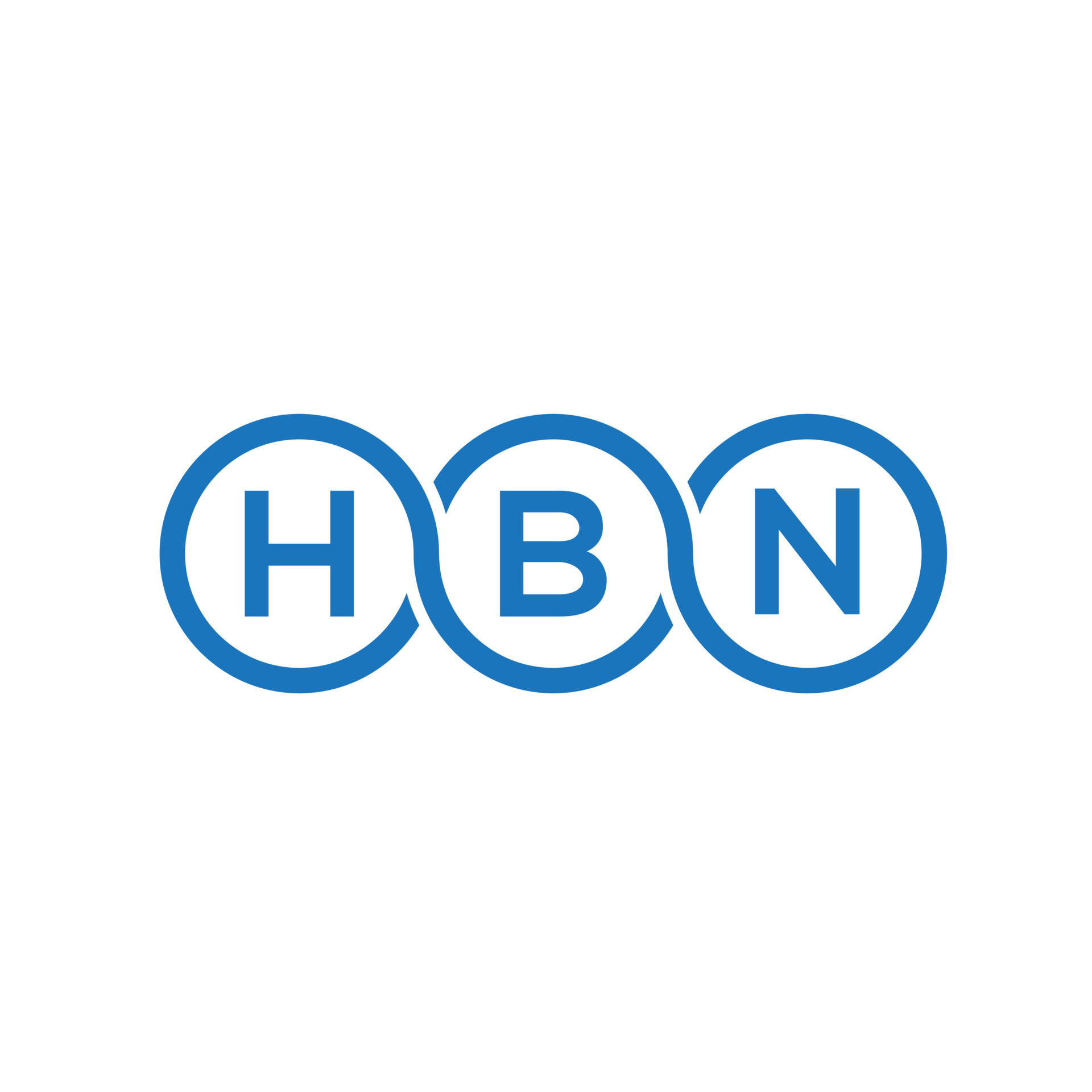 HBN letter logo design on white background. HBN creative initials ...