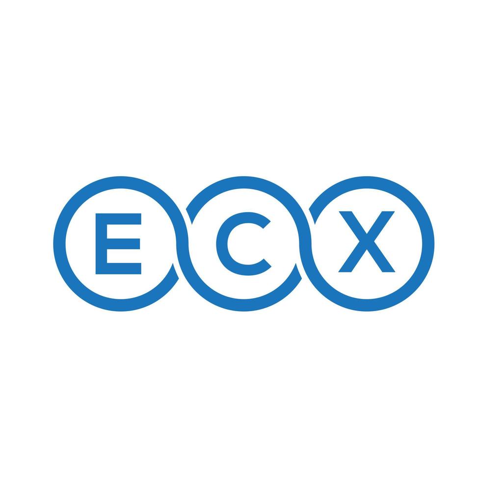 diseño de logotipo de letra ecx sobre fondo negro.concepto de logotipo de letra inicial creativa ecx.diseño de letra vectorial ecx. vector