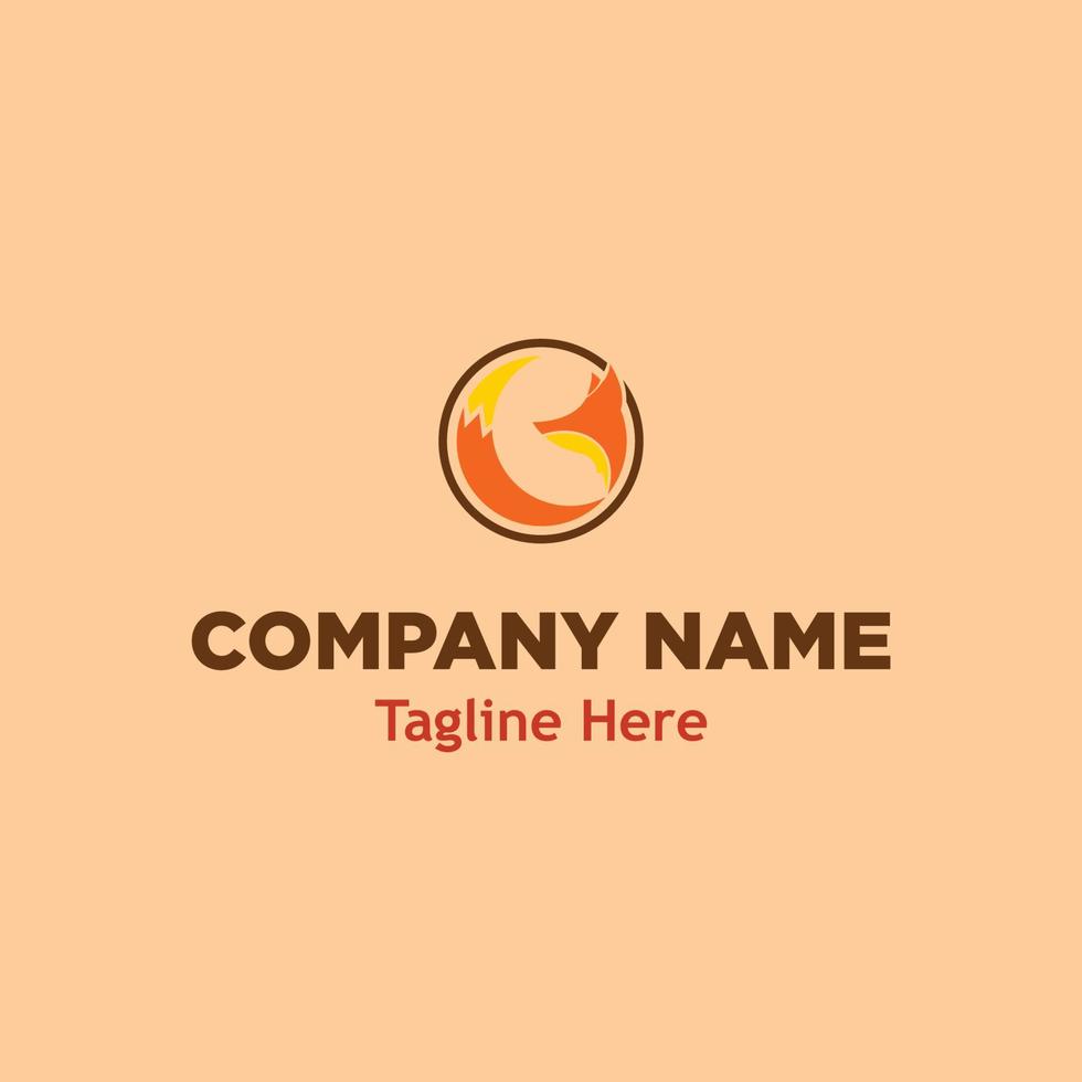 Fox logo simple icon design illustration vector
