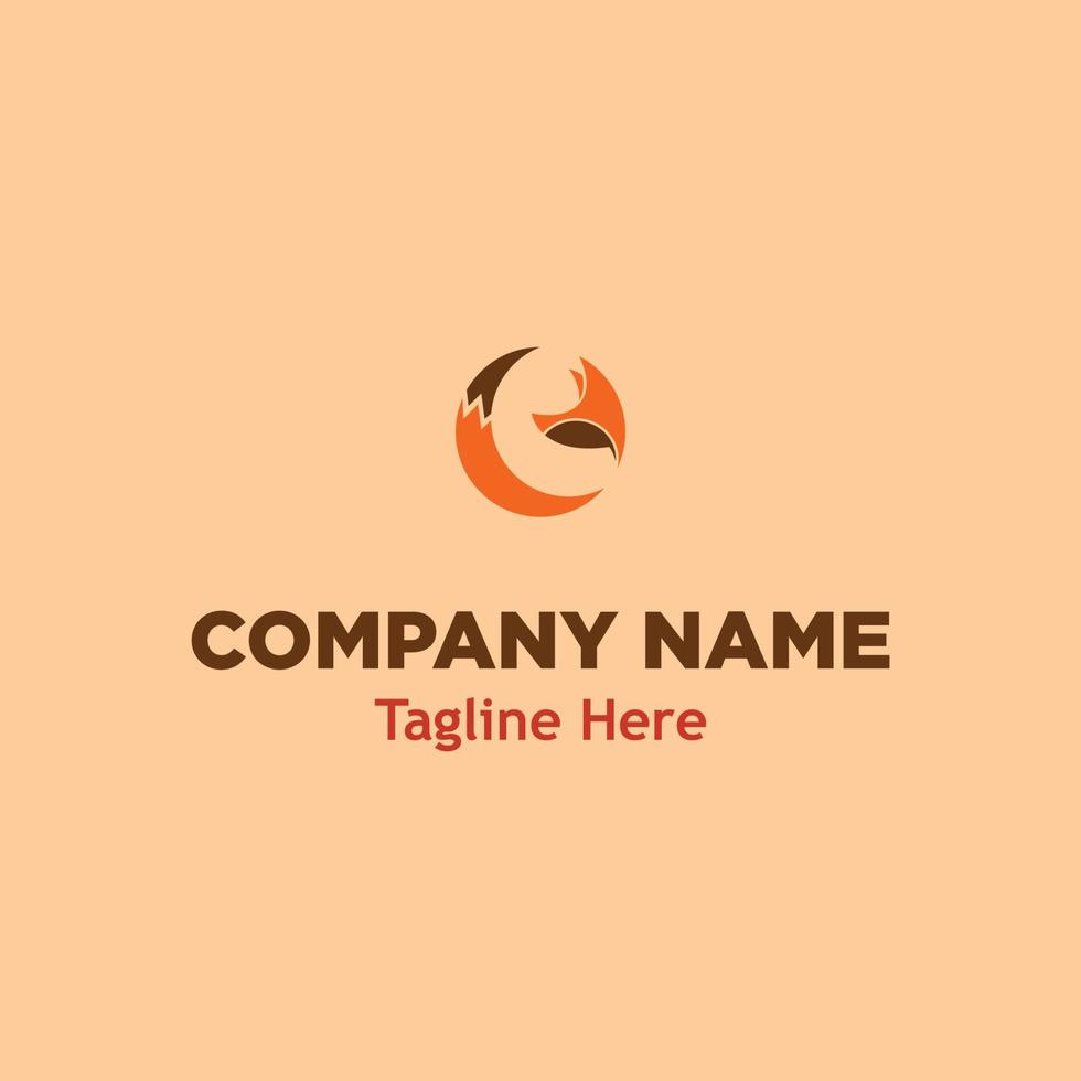 Fox logo simple icon design illustration vector