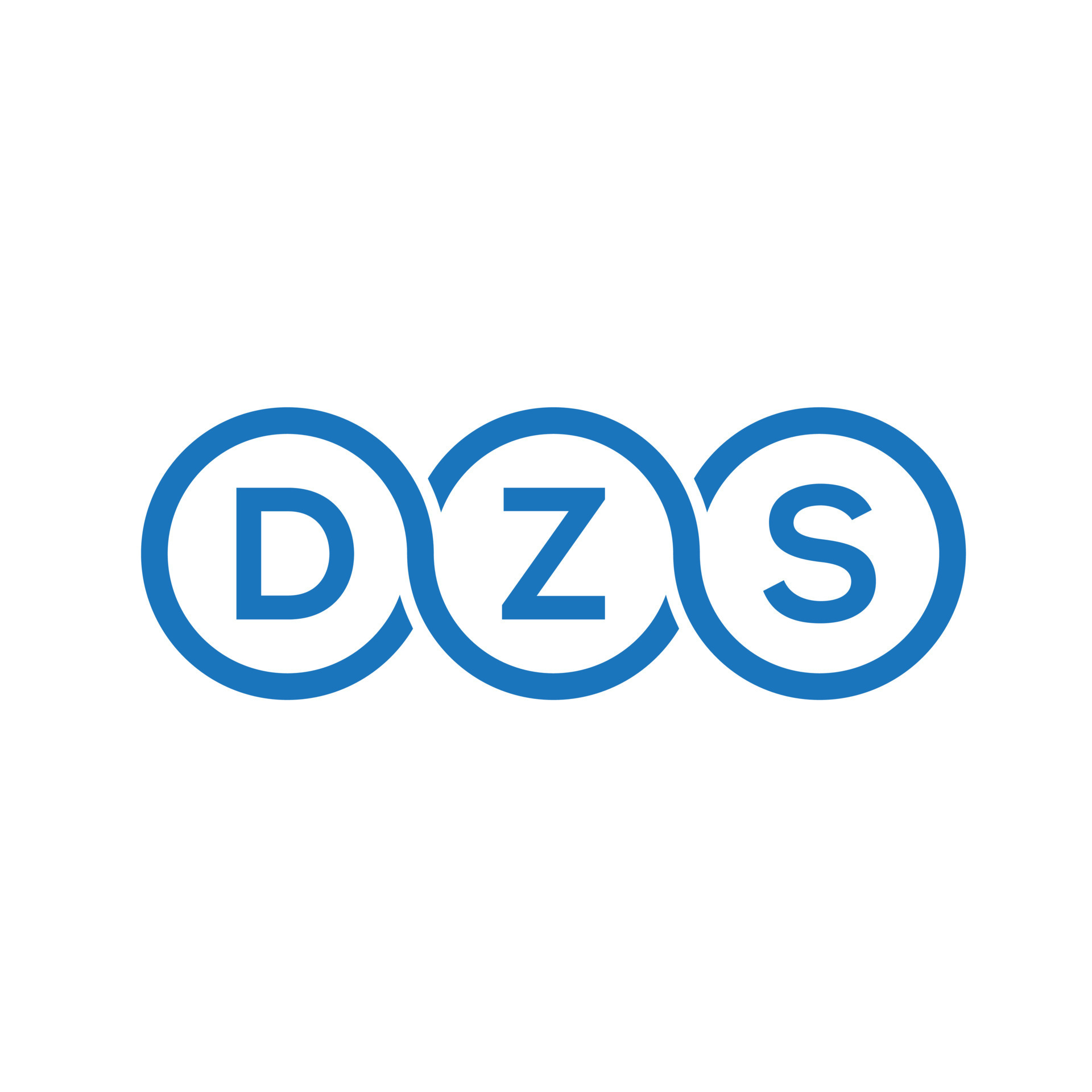 DZS letter logo design on black background.DZS creative initials letter ...