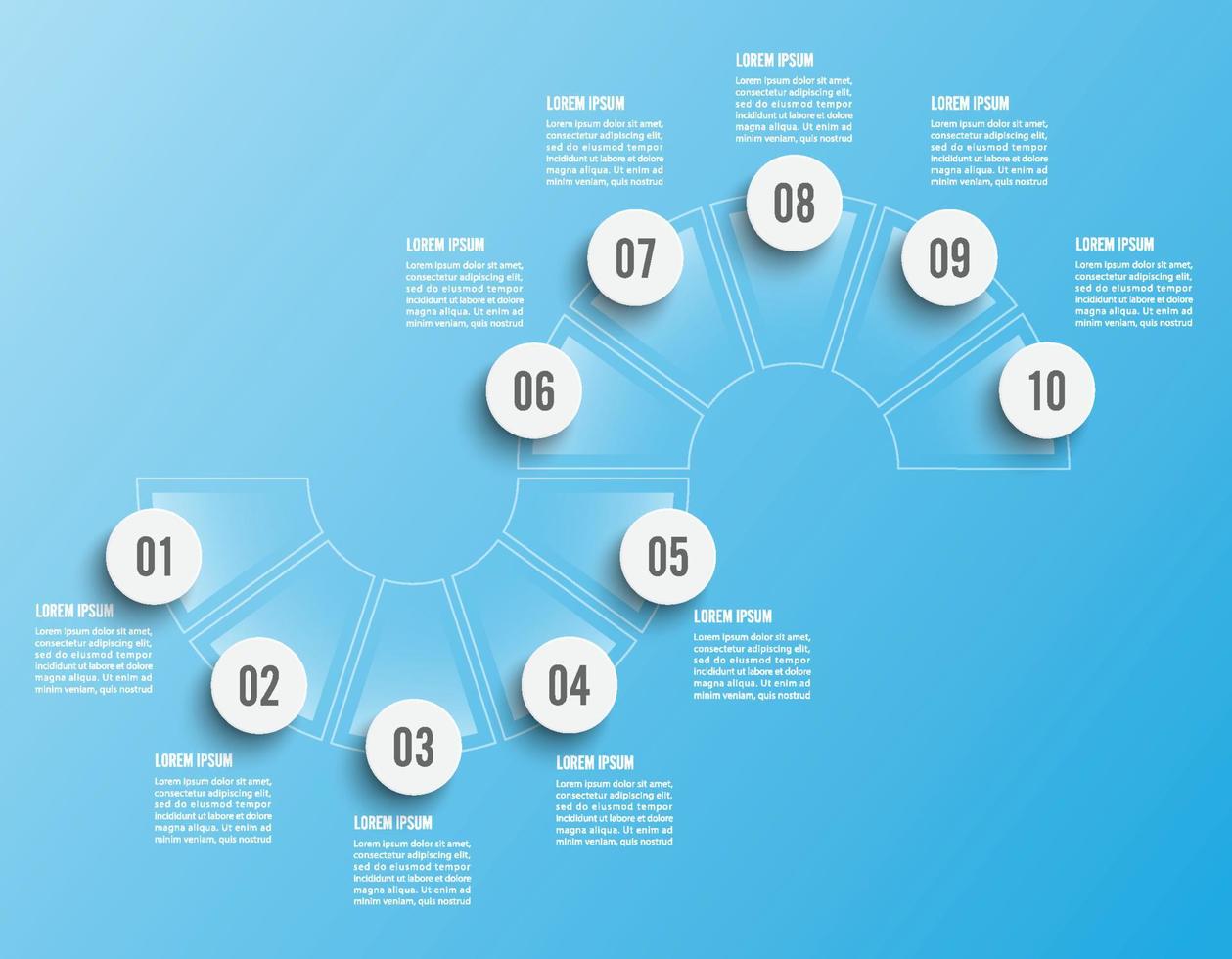 Infographics design vector and marketing icons can be used for workflow layout, diagram, annual report, web design. Business concept with 10 options, steps or processes.