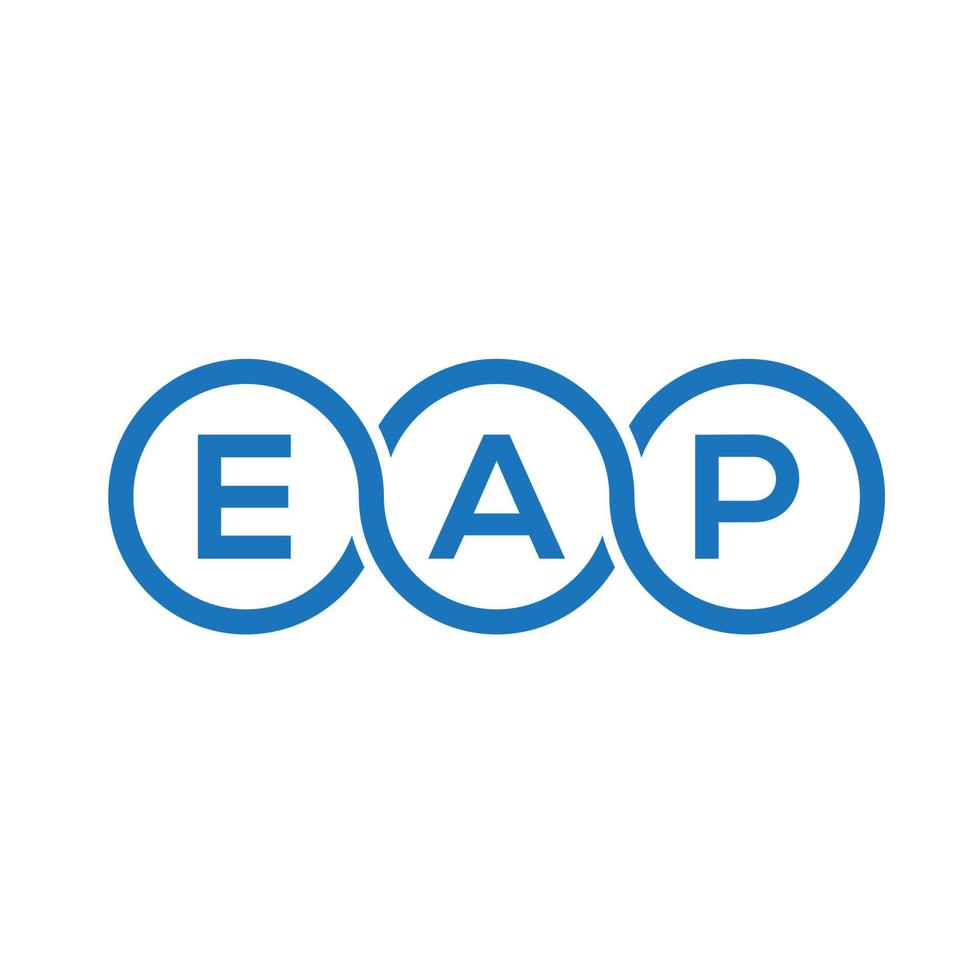 diseño de logotipo de letra eap sobre fondo negro. concepto de logotipo de letra inicial creativa eap. diseño de letra vectorial eap. vector